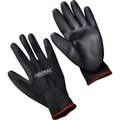 Global Industrial Flat Polyurethane Coated Gloves, Black/Black, Small 708350S